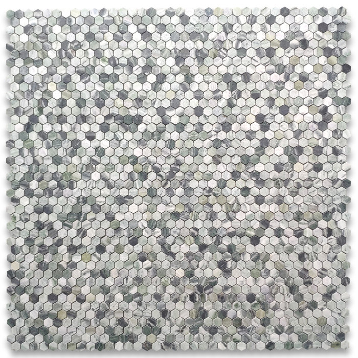 Marble Online Sagano Vibrant Green Marble 1 Inch Hexagon Mosaic Tile